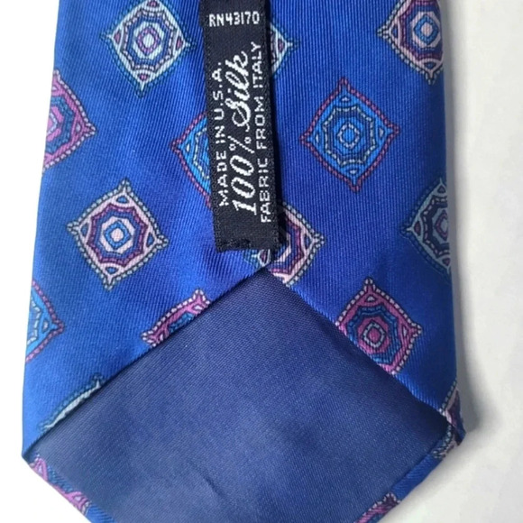 GEOFFREY BEENE Blue Patterned Men's Tie - Picture 6 of 7